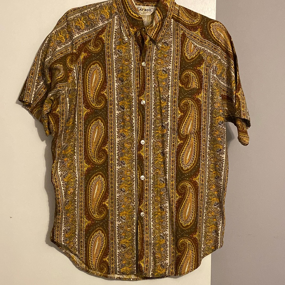 Vintage Playboy of California Men’s Short Sleeve Button Down Shirt